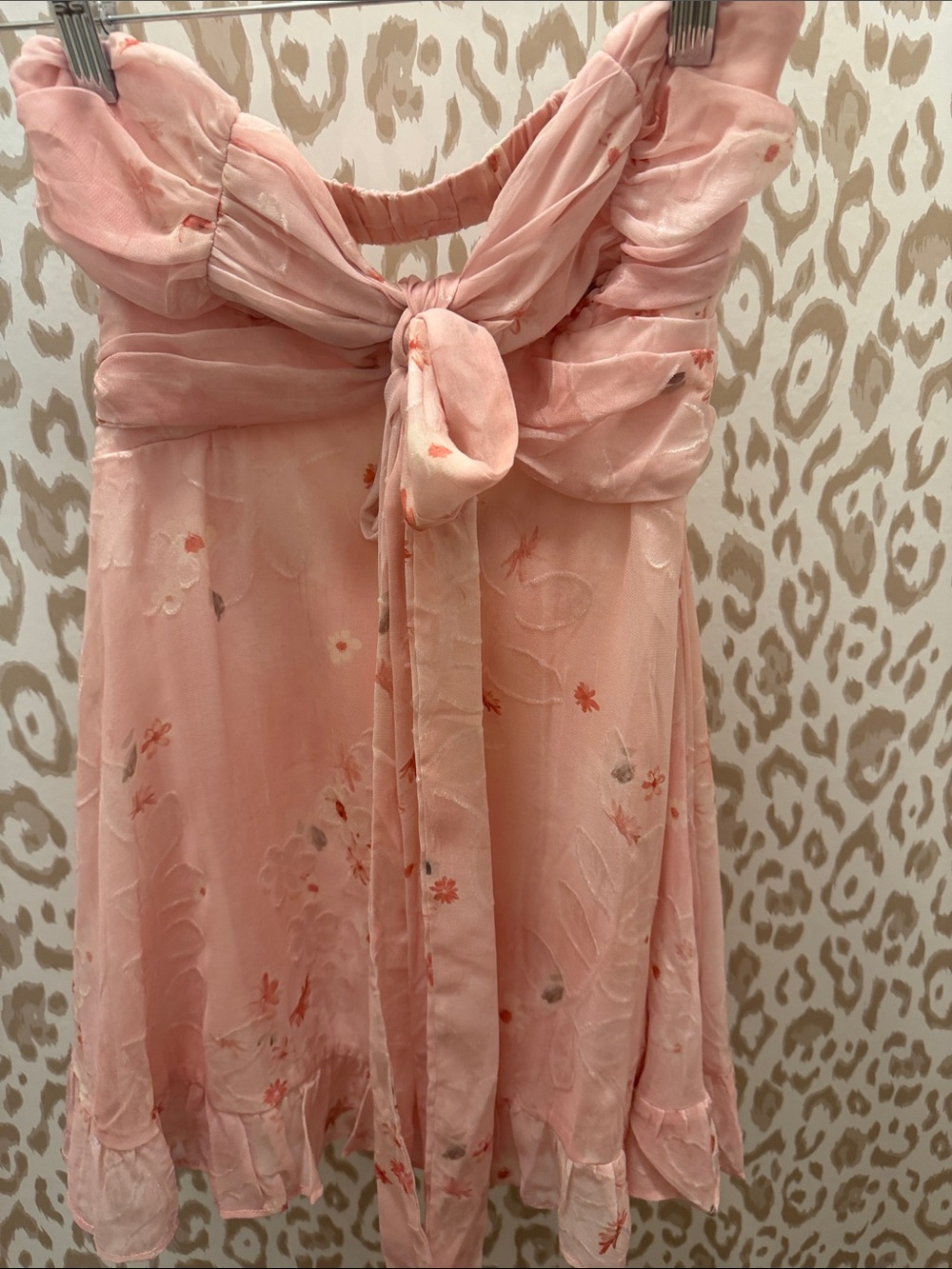 New Floral Burnout Tie-Front Mini Dress
